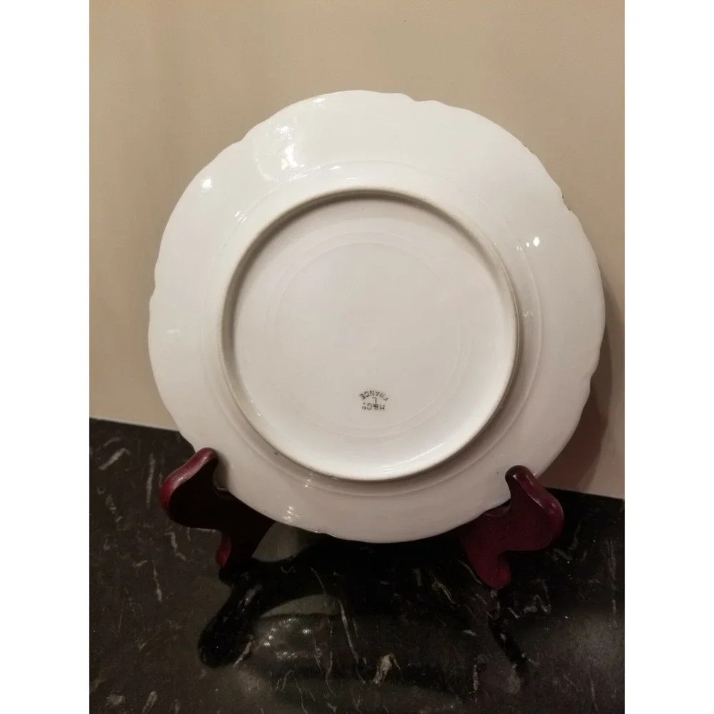 2 Antique H & C L Hand Painted Fruit Limoges Plates 7.25